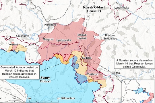 Quân đội Nga đang dồn các lực lượng Ukraine cuối cùng ở Kursk về biên giới