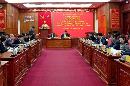 Quảng Bình được đánh giá cao trong công tác lãnh đạo, chỉ đạo thực hiện nghị quyết của Trung ương