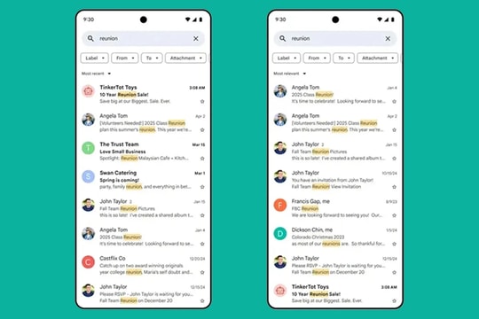 Google đang cải thiện khả năng tìm kiếm Gmail bằng AI