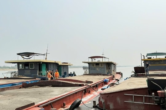 Hà Nội: Tạm giữ 3 phương tiện thủy vận chuyển cát không hóa đơn, chứng từ