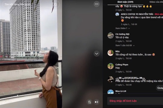 Hà Nội: Nở rộ trào lưu há to miệng "nuốt" tàu điện trên cao khiến giới trẻ thích thú