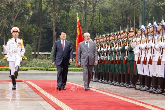 Chủ tịch nước Lương Cường chủ trì lễ đón chính thức Tổng thống Brazil