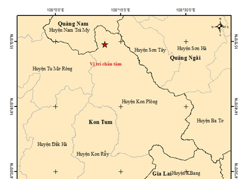 Kon Tum: Bốn trận động đất xảy ra ở huyện KonPlông trong sáng nay