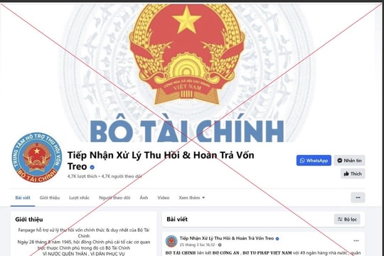Bộ Tài chính cảnh báo facebook giả mạo