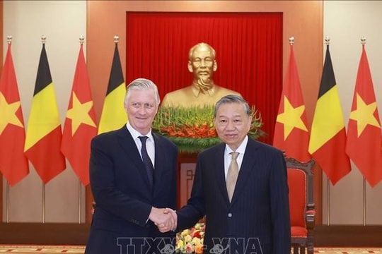 Tổng Bí thư Tô Lâm tiếp Nhà vua Bỉ