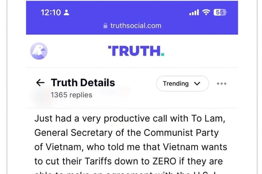 Tổng thống Hoa Kỳ: Cuộc điện đàm với Tổng Bí thư Tô Lâm rất “hiệu quả”, cảm ơn thiện chí của nhà lãnh đạo Việt Nam