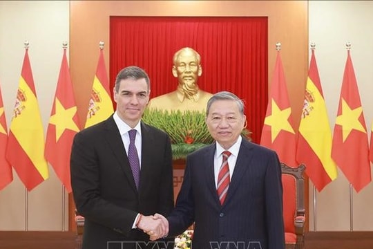 Tổng Bí thư Tô Lâm tiếp Thủ tướng Vương quốc Tây Ban Nha