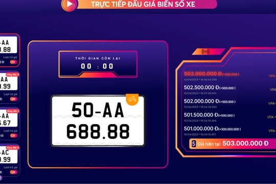Ngày thứ 3 diễn ra đấu giá biển số xe máy, gần 20 biển số được 'chốt' giá trên 100 triệu đồng