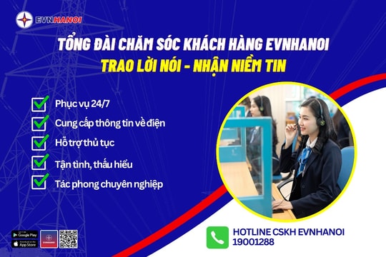 EVNHANOI ứng dụng công nghệ Tổng đài thông minh trên toàn bộ ứng dụng
