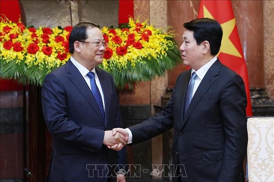 Chủ tịch nước Lương Cường tiếp Thủ tướng Lào