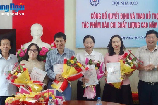 Hội Nhà báo Quảng Ngãi vinh danh và hỗ trợ các tác phẩm báo chí chất lượng cao năm 2024