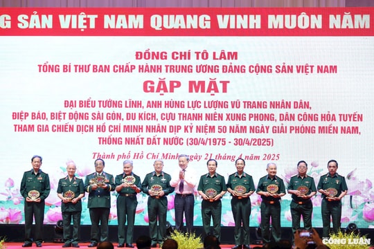 Tổng Bí thư Tô Lâm gặp mặt tướng lĩnh, Anh hùng Lực lượng vũ trang, biệt động Sài Gòn