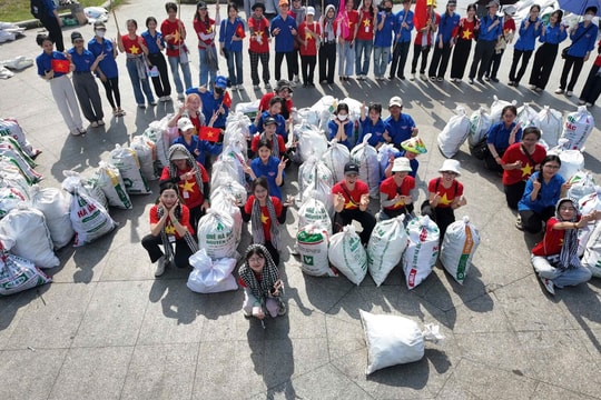 Hàng trăm tình nguyện viên nhặt rác làm sạch công viên ở Hà Nội