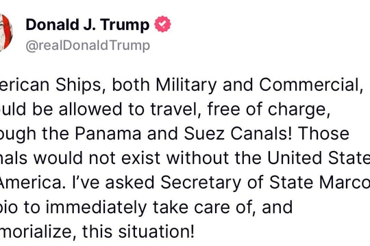 Ông Trump muốn hai kênh đào Panama và Suez miễn phí cho tàu Mỹ
