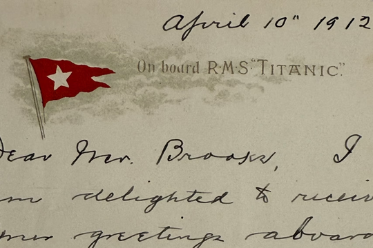 Lá thư của người sống sót vụ Titanic được đấu giá 300.000 bảng Anh