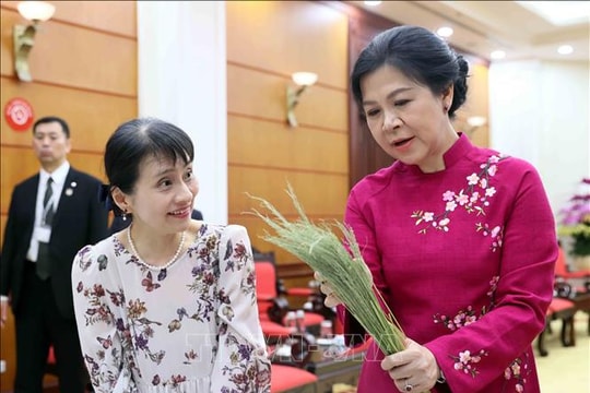 Phu nhân Tổng Bí thư tiếp Phu nhân Thủ tướng Nhật Bản, trải nghiệm văn hóa truyền thống Việt Nam