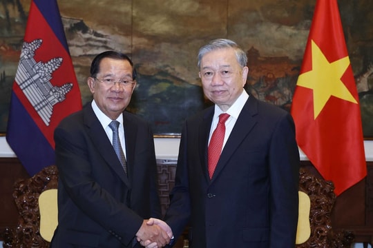 Tổng Bí thư Tô Lâm hội kiến với Chủ tịch Đảng Nhân dân Campuchia