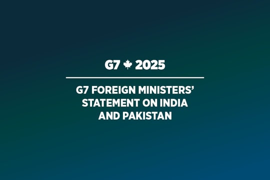 Các nước G7 kêu gọi Ấn Độ và Pakistan đối thoại trực tiếp để hạ nhiệt căng thẳng