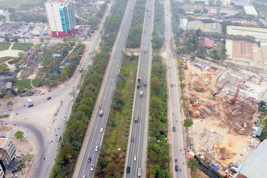 Lên phương án phân làn xe tải trên đại lộ Thăng Long, đường Võ Nguyên Giáp