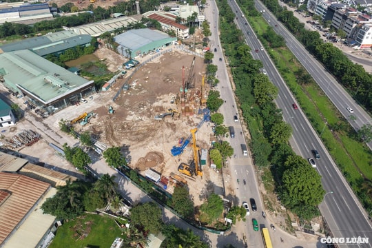 Hình ảnh thi công hầm chui đường Vành đai 3,5 với Đại lộ Thăng Long