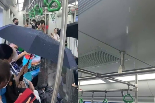 Hà Nội Metro thông tin về việc người dân che ô khi đi tàu