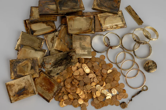 Phát hiện kho báu bí ẩn gồm nhiều tiền vàng được giấu trong rừng