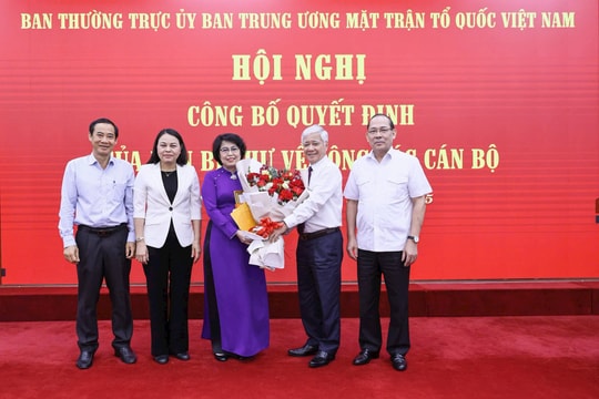 Công bố quyết định về công tác cán bộ tại Ủy ban Trung ương MTTQ Việt Nam