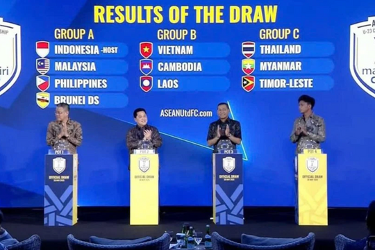 U23 Việt Nam chung bảng với Lào và Campuchia tại Giải U23 Đông Nam Á 2025