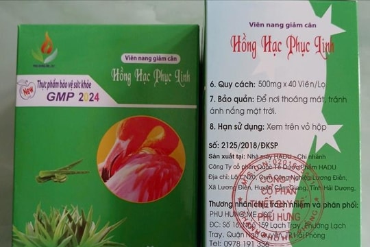 Phát hiện sản phẩm giảm cân Hồng Hạc Phục Linh chứa chất cấm