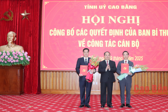 Tỉnh ủy Cao Bằng công bố các quyết định của Ban Bí thư về công tác cán bộ