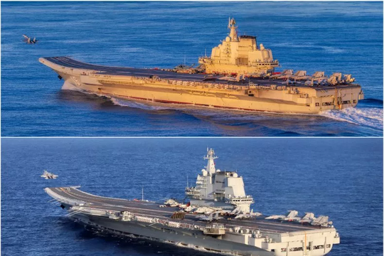 Trung Quốc công bố ảnh và video hai tàu sân bay Liêu Ninh và Sơn Đông diễn tập ở Thái Bình Dương
