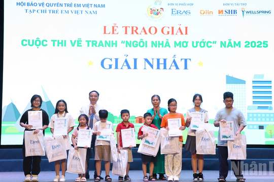 Tạp chí Trẻ em Việt Nam trao giải cuộc thi vẽ tranh 'Ngôi nhà mơ ước' năm 2025