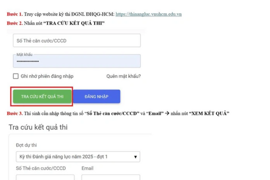 ĐHQG TP.HCM mở thêm kênh tra cứu điểm thi đánh giá năng lực sau sự cố nghẽn mạng