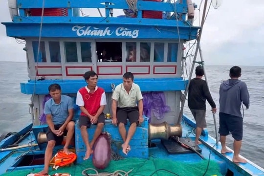 Tàu cá chở 11 ngư dân bị chìm ngoài khơi Quảng Ngãi