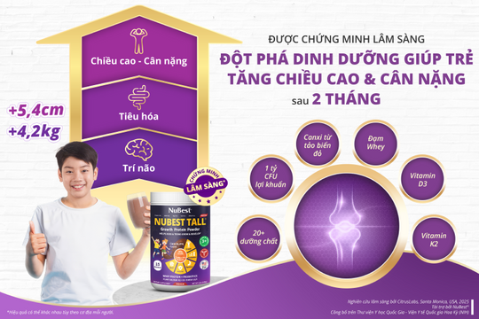 Cần làm rõ hiệu quả tăng chiều cao trẻ em của t hực phẩm bổ sung Sữa bột NuBest Tall (Hương Chocolate)