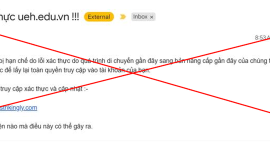 Đại học Kinh tế TPHCM phát cảnh báo về email giả đánh cắp tài khoản