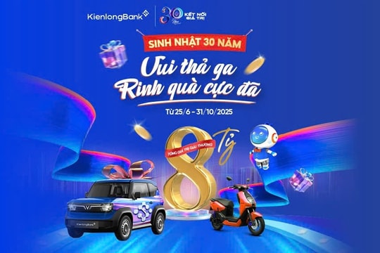 KienlongBank tung “siêu bão” quà tặng 8 tỷ đồng mừng sinh nhật 30 năm