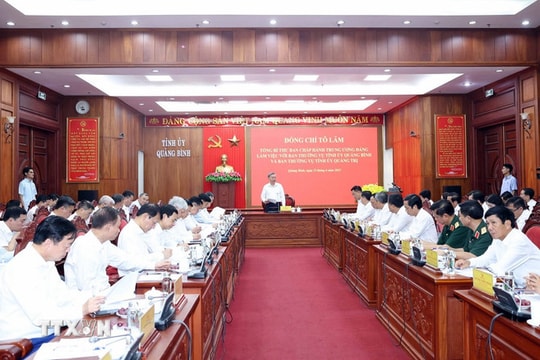 Tổng Bí thư Tô Lâm: Việc hợp nhất sẽ là đòn bẩy chiến lược đưa Quảng Trị vươn lên trở thành cực tăng trưởng mới