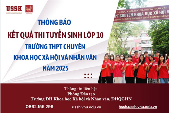 Trường THPT Chuyên Khoa học Xã hội và Nhân văn công bố điểm chuẩn vào lớp 10