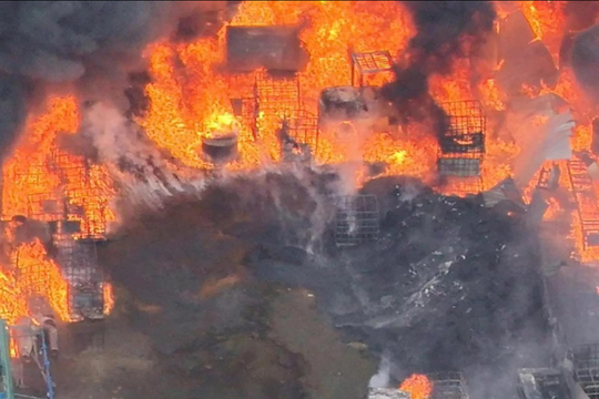 Cháy lớn ở Hưng Yên, ít nhất 7 người thương vong