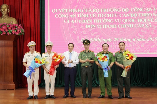 Công bố các quyết định về tổ chức, cán bộ Công an tỉnh Bắc Ninh (mới)