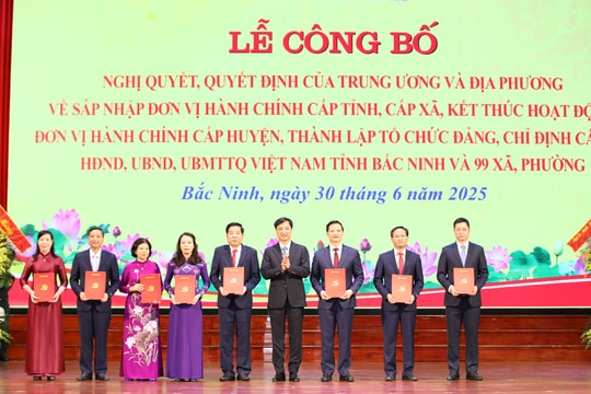 Công bố các lãnh đạo, nhân sự chủ chốt của tỉnh Bắc Ninh mới