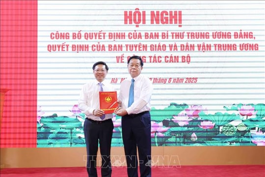 Công bố nhân sự mới Ban Tuyên giáo và Dân vận Trung ương
