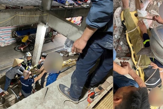 Kịp thời cứu nạn Công nhân bị sập bê tông tại Thuỵ Khuê, Tây Hồ