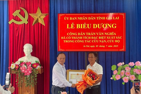 Gia Lai: Biểu dương anh nông dân dùng drone cứu 2 em nhỏ bị mắc kẹt giữa sông