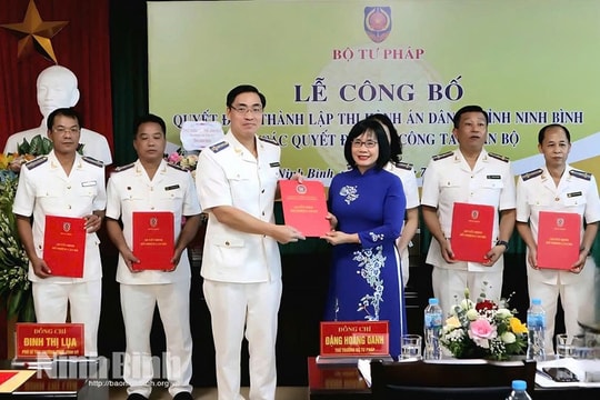 Bộ Tư pháp công bố Quyết định thành lập Thi hành án dân sự tỉnh Ninh Bình