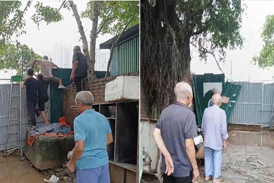 Hà Nội: 'Bắc thang' vào viếng mộ tổ tiên vì đường bị đào hố, rào tôn