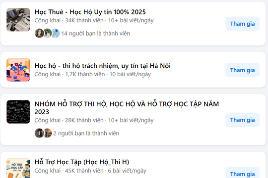 Học hộ, làm bài thuê xuất hiện công khai trên mạng xã hội