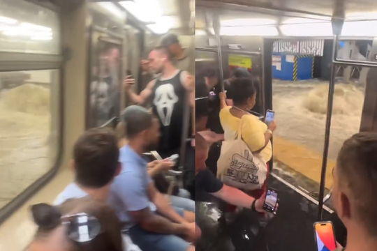 Video lũ quét nhấn chìm tàu điện ngầm và tàu hỏa ở New York