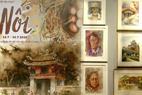 Triển lãm 'Nối': Rung cảm mộc mạc từ đời sống qua tranh màu nước